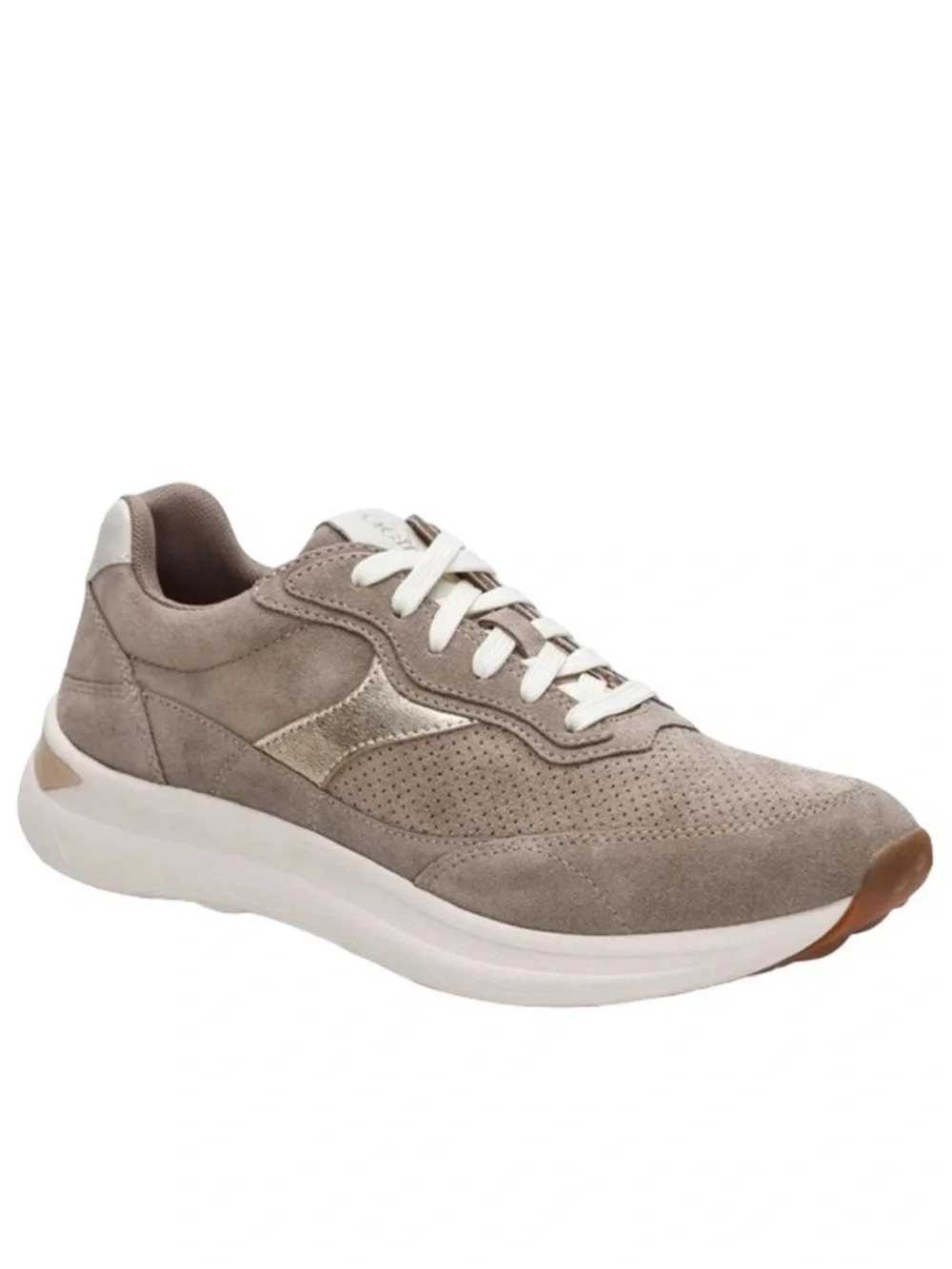 Aetrex Emily Taupe Leather Lace-Up Comfort Sneakers EU 38 US 7.5-8 NWOB